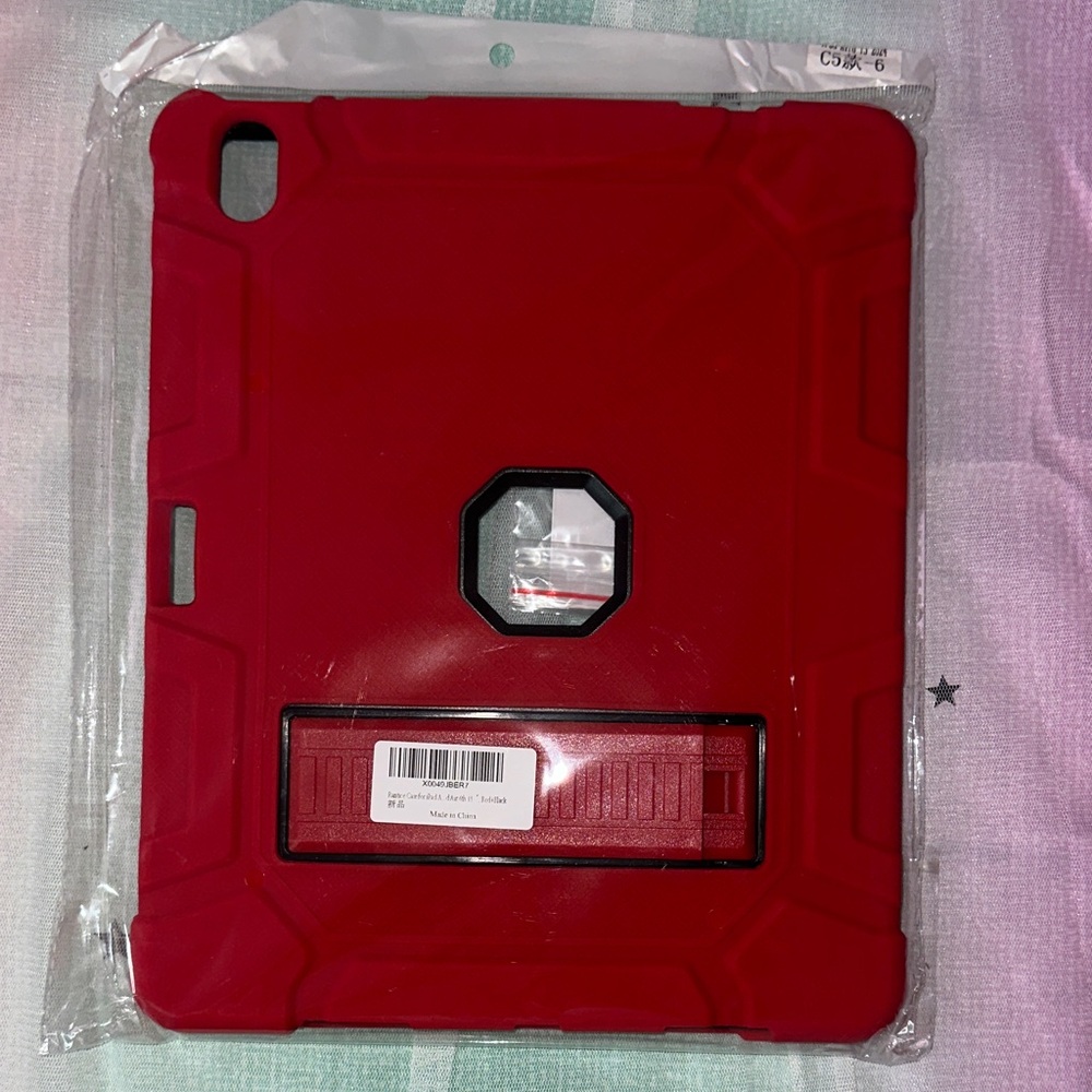 Red Heavy-Duty Tablet Case with Kickstand
